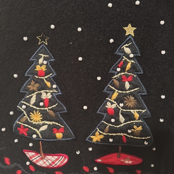 Charter Club Vintage Christmas vest L - Picture 2 of 5